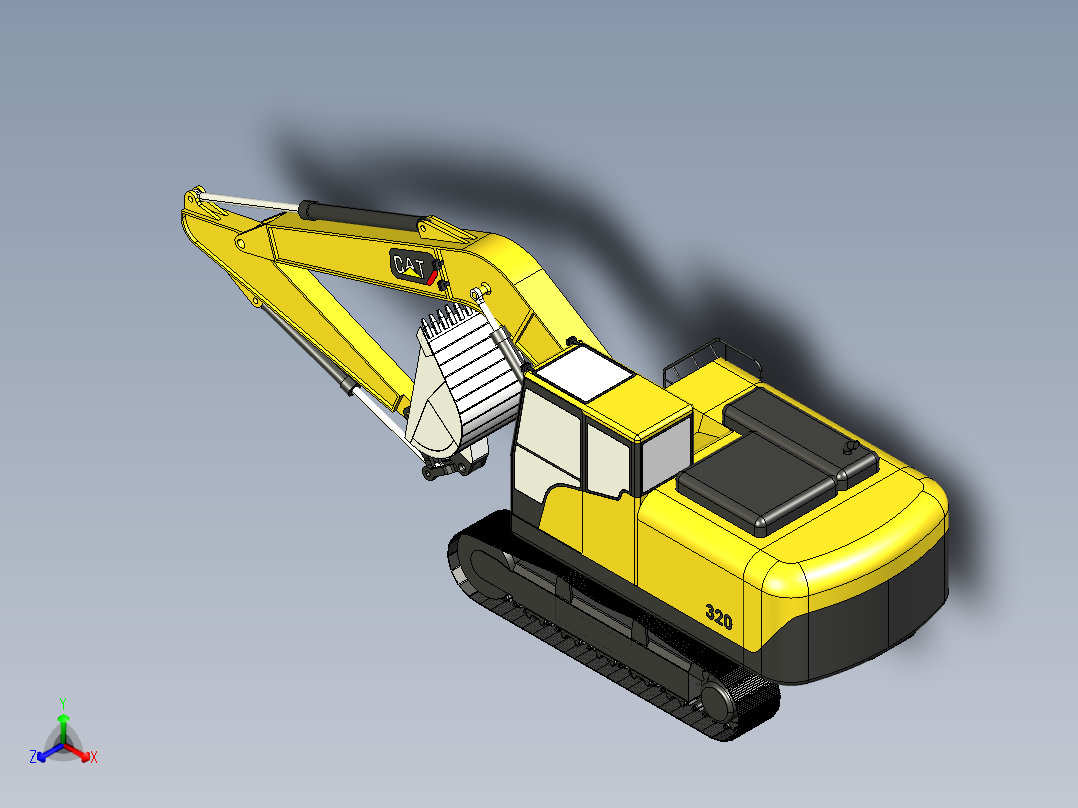 Pelleteuse 卡特彼勒挖掘机320 CAT正等轴测图