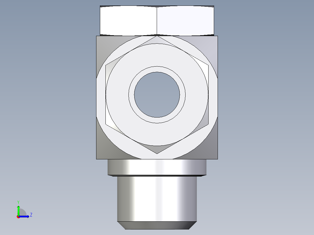 卡套式工业通用硬管接头EO_High_pressure_banjo_tee_TH15ZLRCF左视图