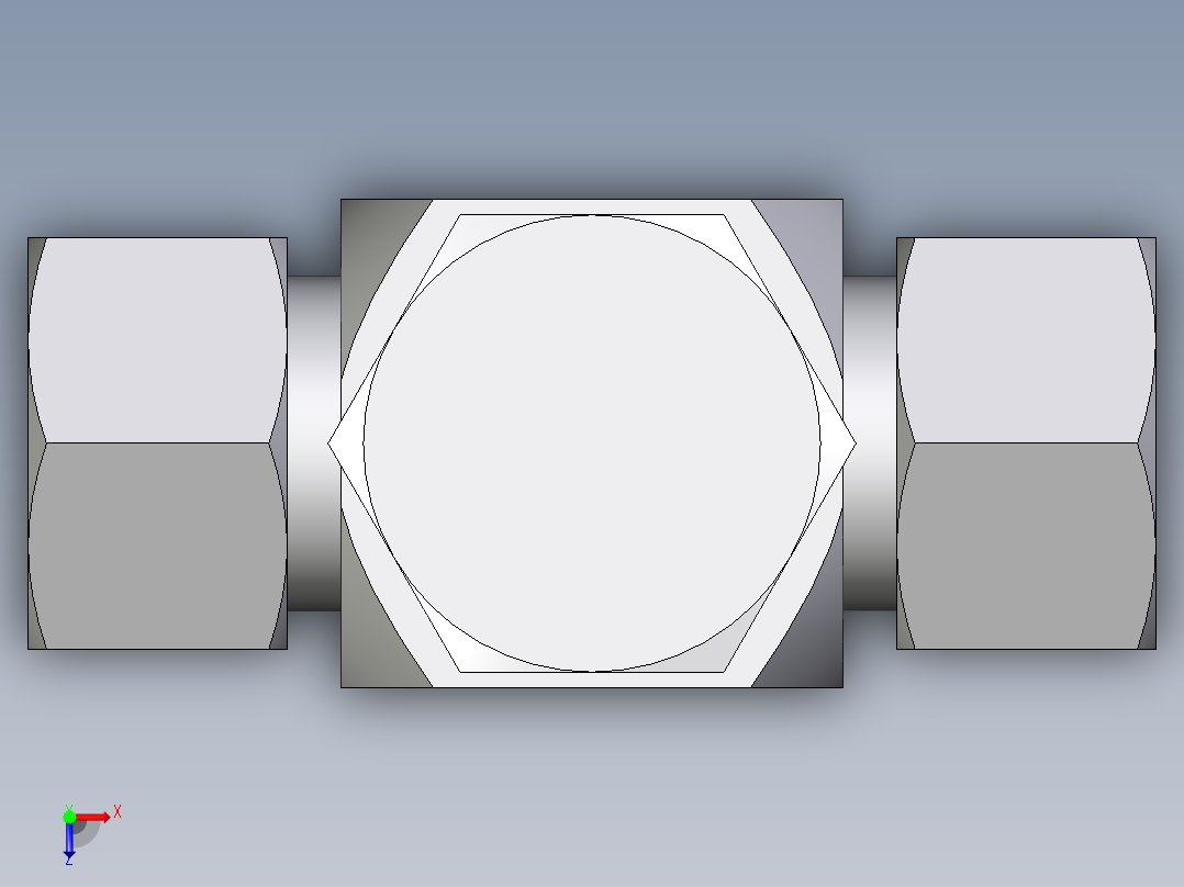 卡套式工业通用硬管接头EO_High_pressure_banjo_tee_TH15ZLRCF俯视图