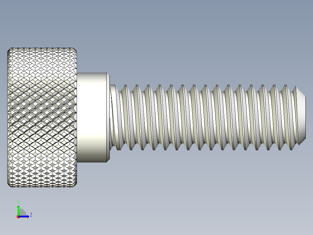滚花指旋螺钉-M14 x 14mm左视图