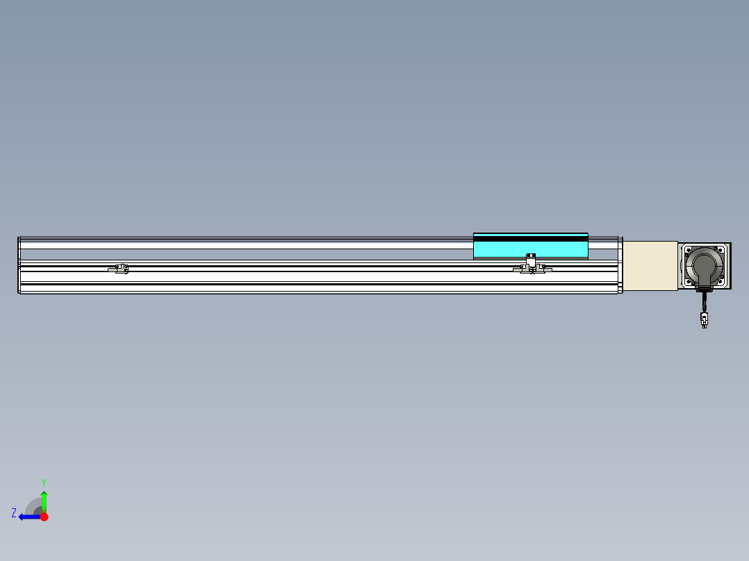 同步带滑台-半封闭B22H-L100-C-S800-L-P75-D3-N5右视图
