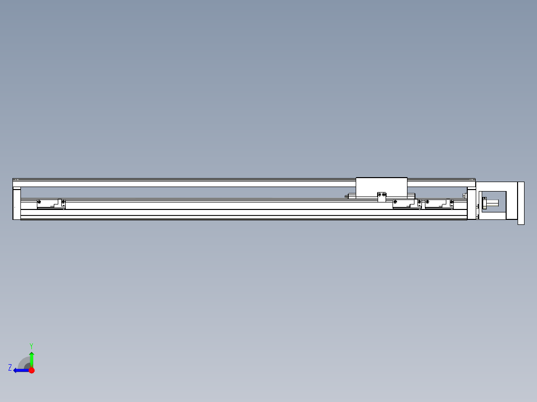 TPA-KNR-100E-2020C-L650A1-M-H75-N3线性模块铝制底座右视图