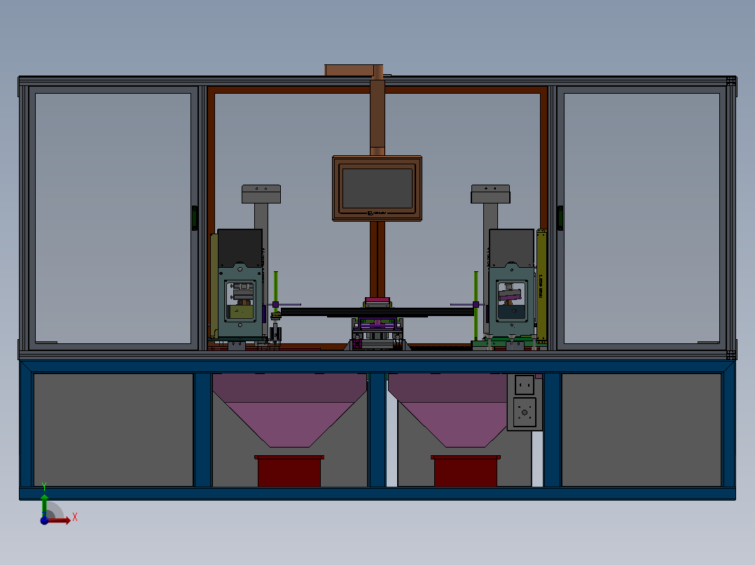 车门密封条内水切定长裁断机（sw18可编辑+cad+bom）前视图