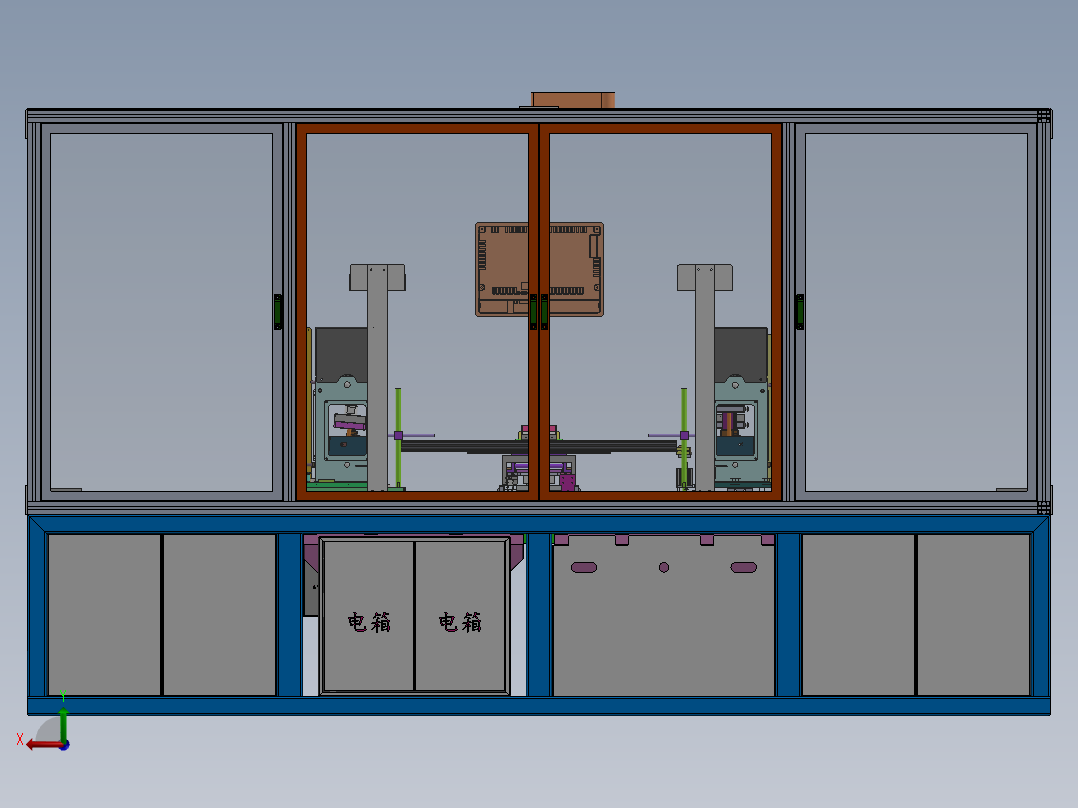 车门密封条内水切定长裁断机（sw18可编辑+cad+bom）后视图