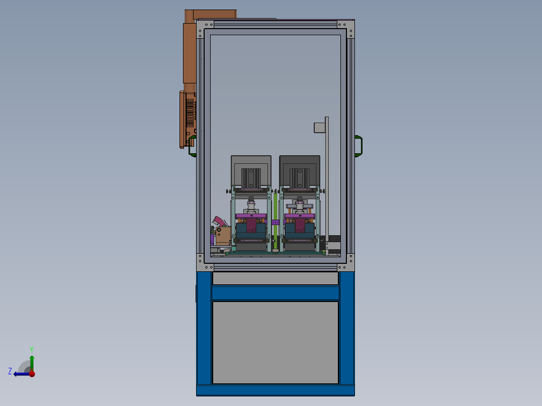 车门密封条内水切定长裁断机（sw18可编辑+cad+bom）右视图
