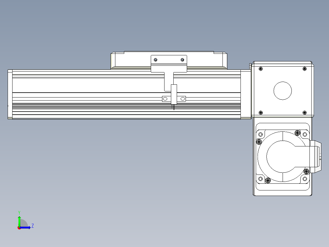 同步带全封闭直线模组TPA-HCB-105D-90-L50-RP-Y-P20-N3左视图