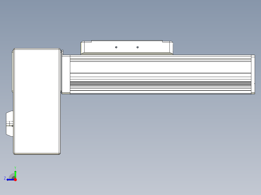同步带全封闭直线模组TPA-HCB-105D-90-L50-RP-Y-P20-N3右视图