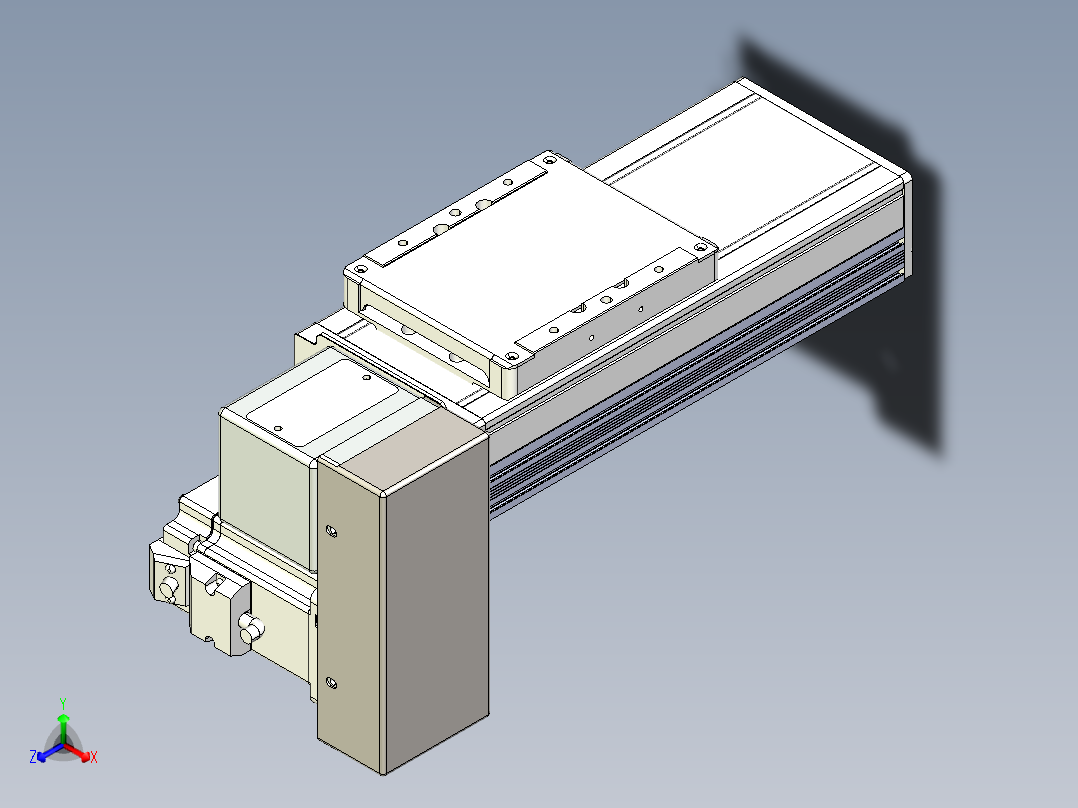 同步带全封闭直线模组TPA-HCB-105D-90-L50-RP-Y-P20-N3正等轴测图