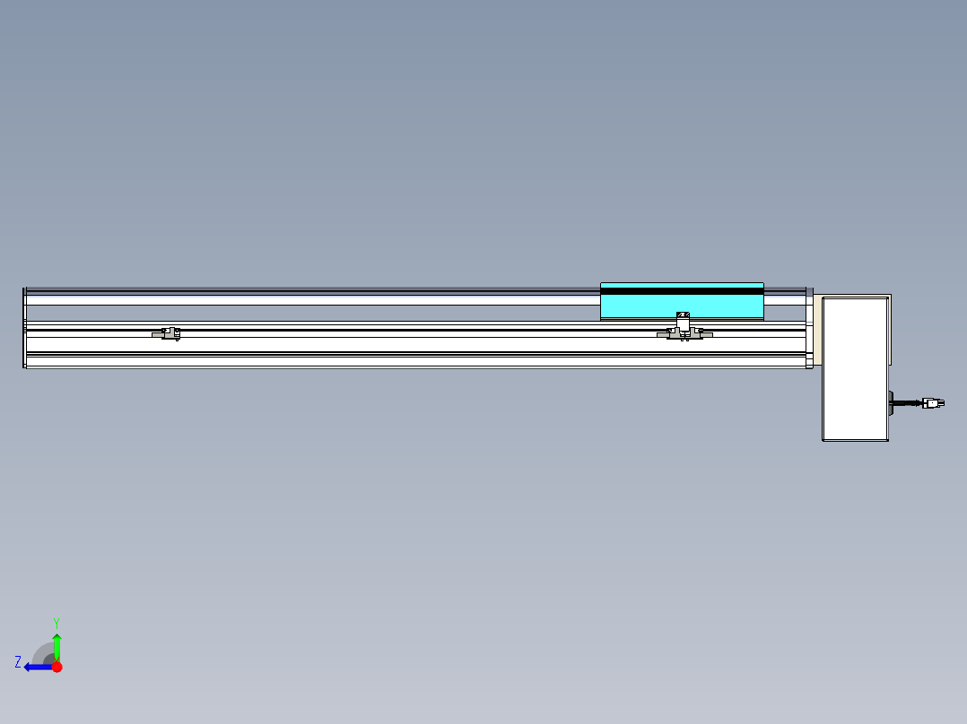 同步带滑台-半封闭B22H-L100-C-S700-RD-P75-D3-N5右视图