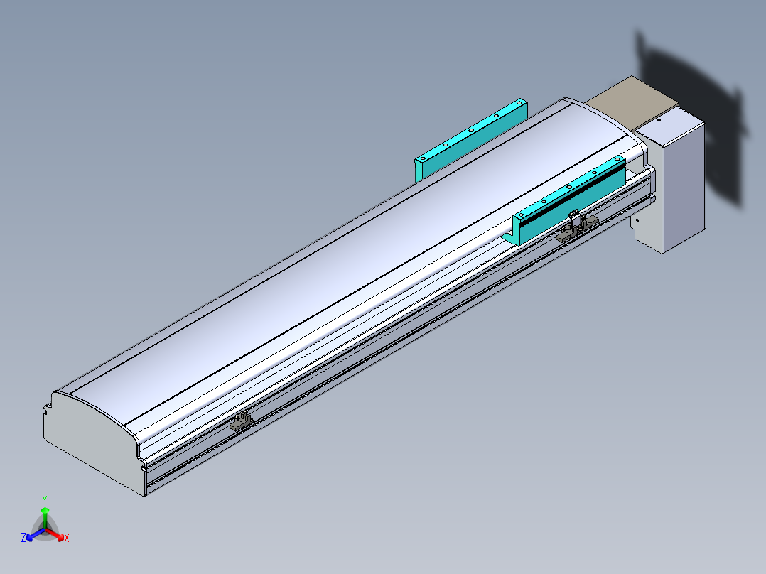 同步带滑台-半封闭B22H-L100-C-S700-RD-P75-D3-N5正等轴测图