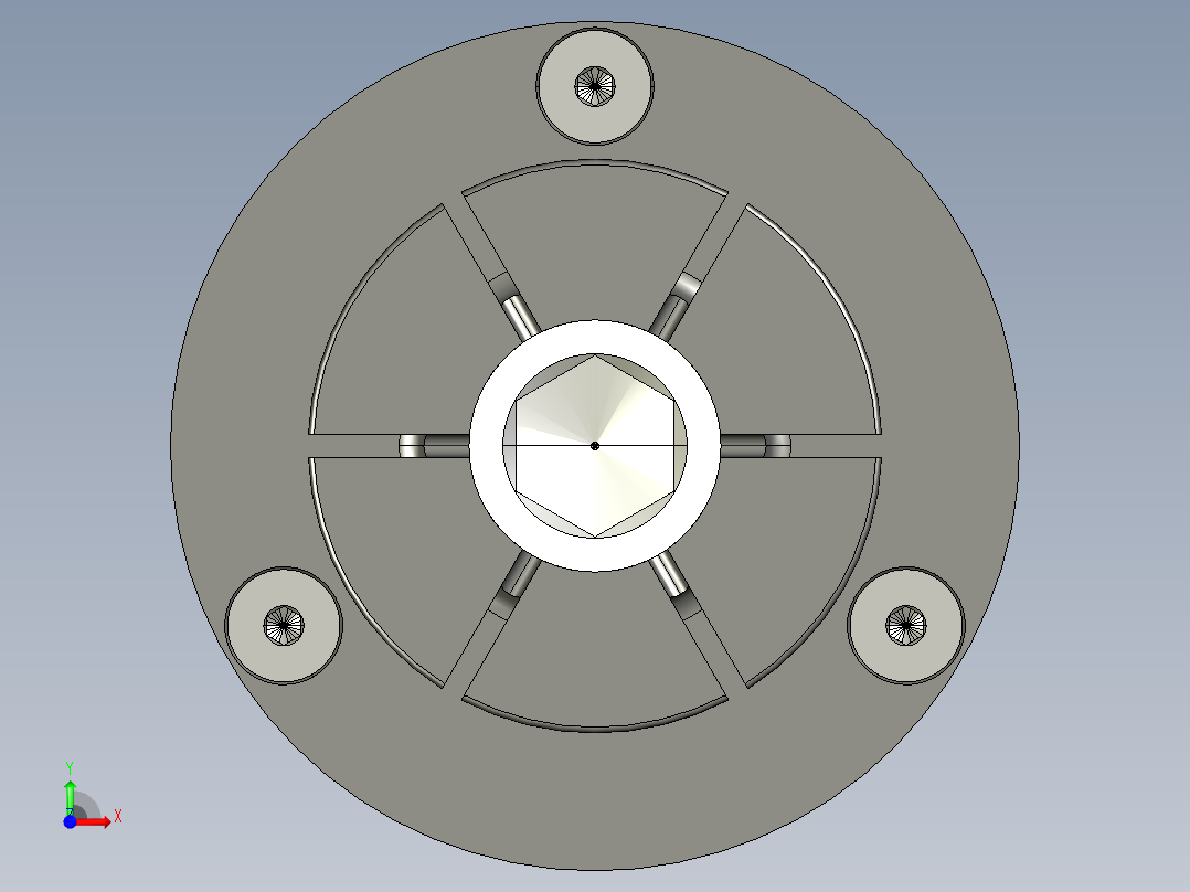 中心夾持座2334(B)-3D多系列多零件图纸模型前视图