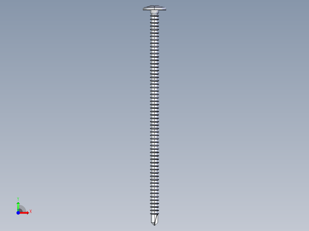紧固件-IGES Drill-Tip Saucer Screw-03前视图