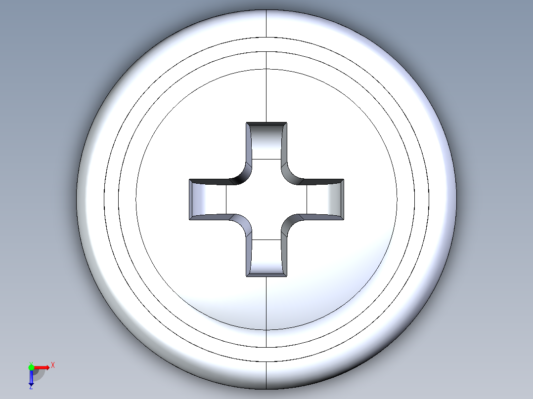 紧固件-IGES Drill-Tip Saucer Screw-03俯视图