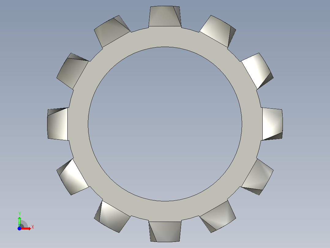 垫圈 外牙锁 公制-EXTERNAL TOOTH LOCK WASHER for M16 SCREW.STEP前视图