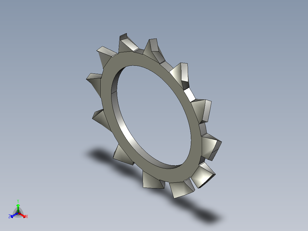 垫圈 外牙锁 公制-EXTERNAL TOOTH LOCK WASHER for M16 SCREW.STEP正等轴测图