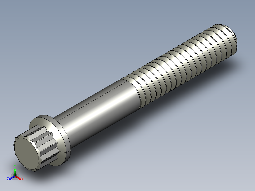 1-4in-20 1.75long 12-point screws.STEP正等轴测图