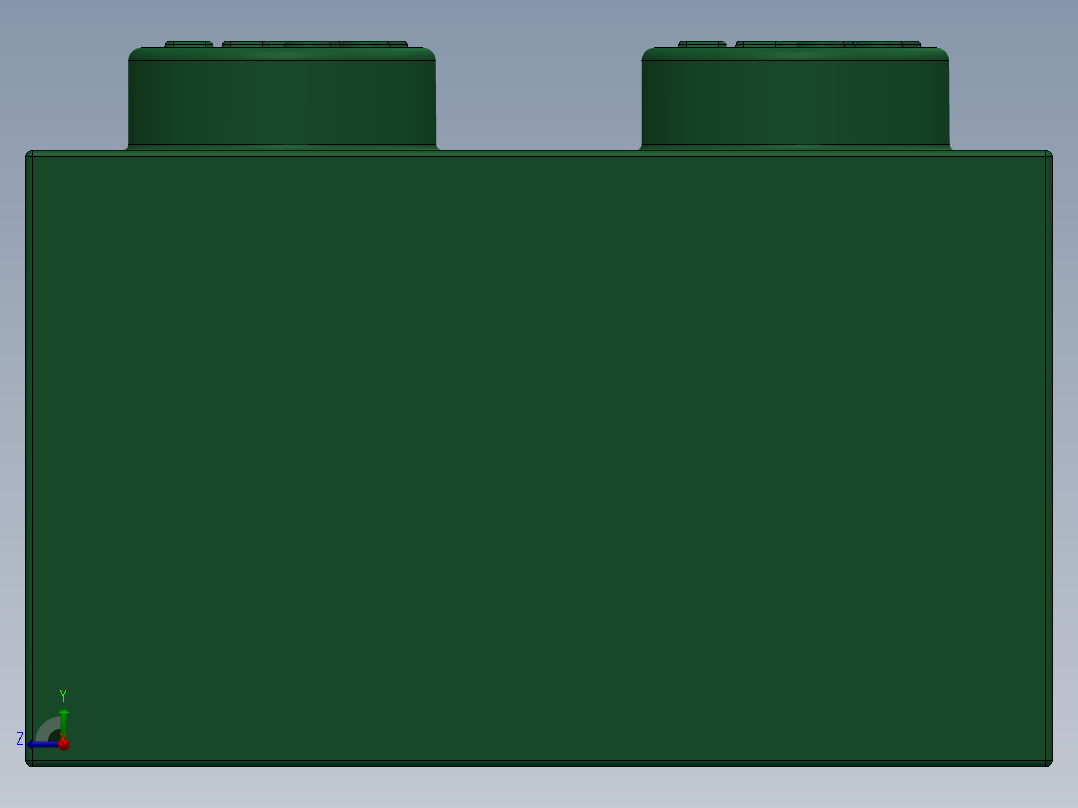 乐高套装 4421基本积木-4109674 - 3002 Dark Green Brick 2 x 3.SLDPRT右视图