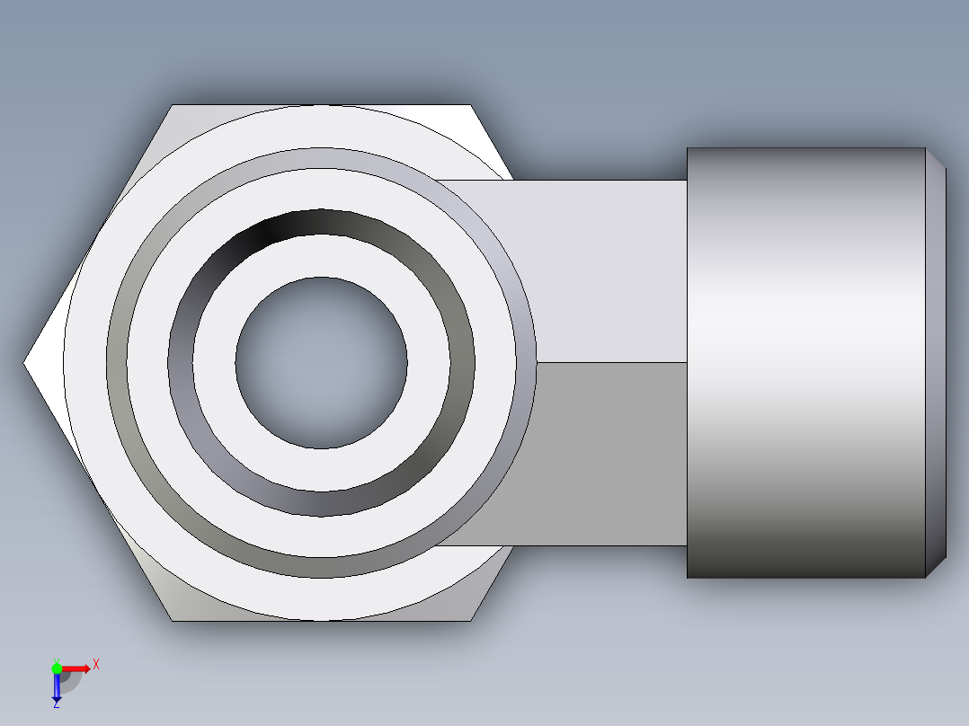 卡套式工业通用硬管接头EO_Swivel_nut_run_tee_EL12SOMDCF俯视图