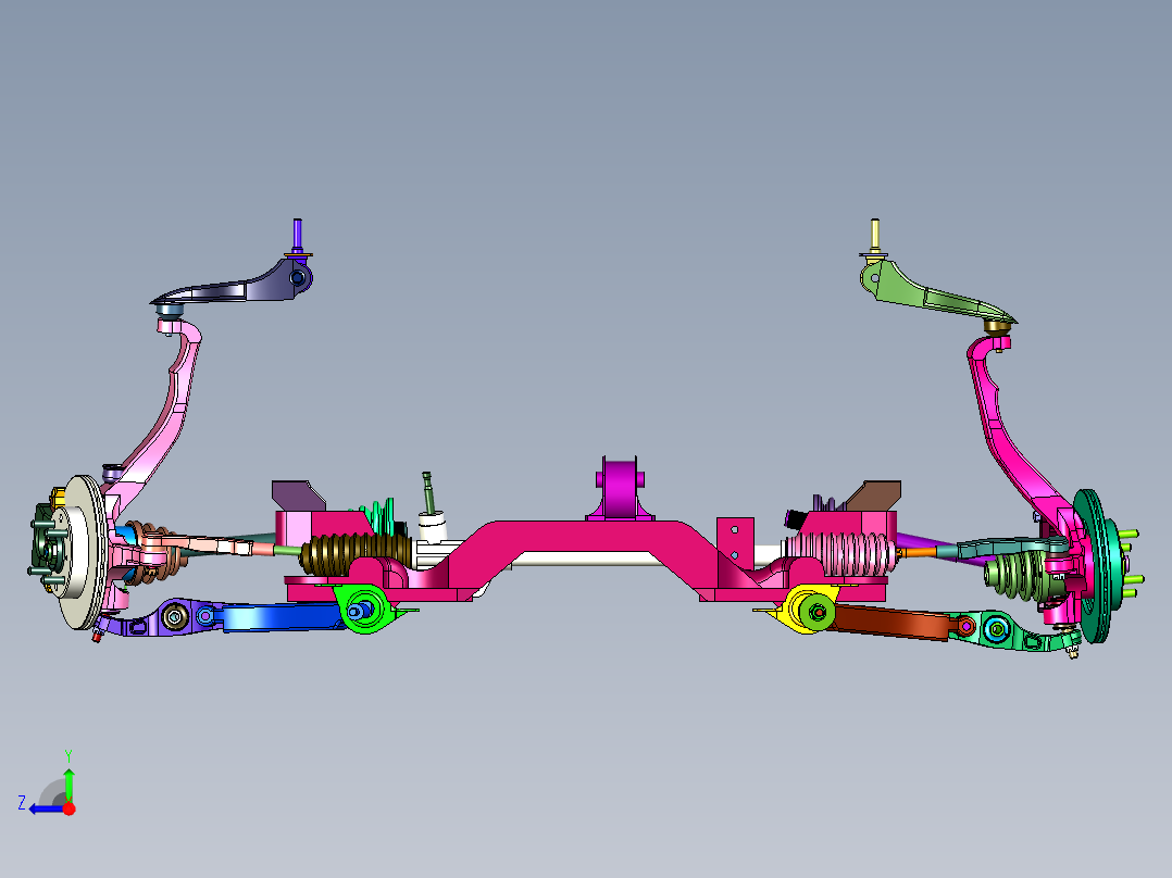 紧凑型轿车独立悬架系统右视图