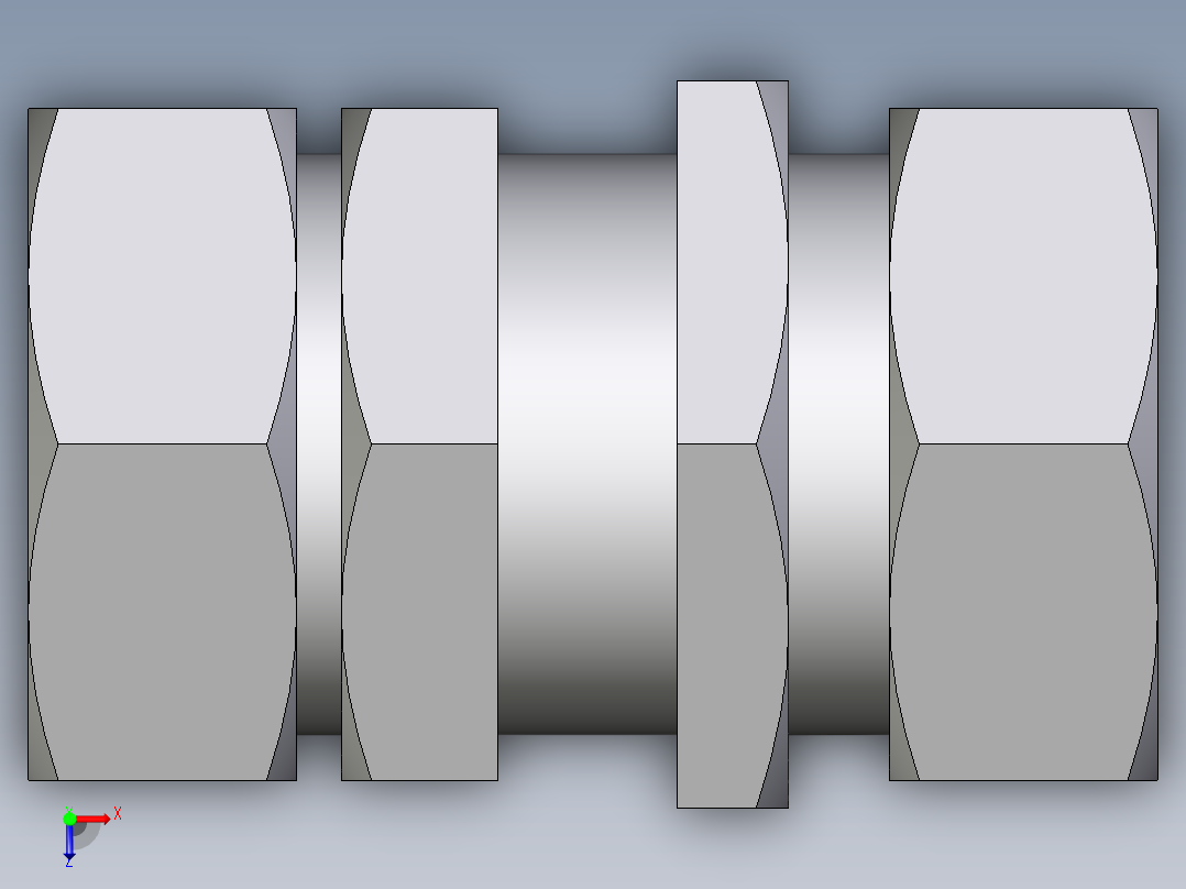 卡套式工业通用硬管接头EO_Bulkhead_union_SV42ZLCF俯视图