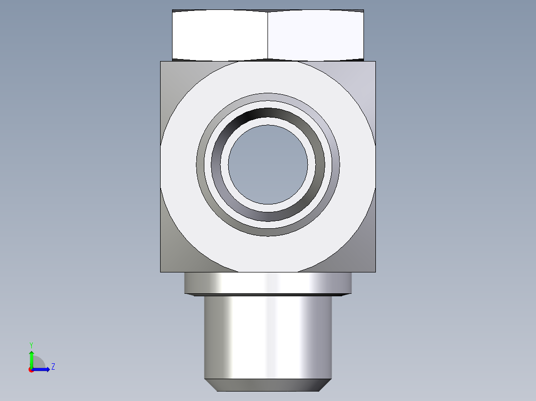 卡套式工业通用硬管接头EO_High_pressure_banjo_tee_TH12LMOMDCF左视图