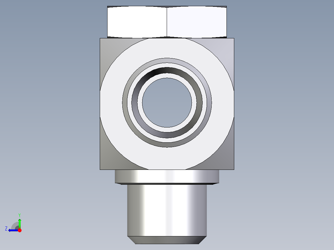 卡套式工业通用硬管接头EO_High_pressure_banjo_tee_TH12LMOMDCF右视图