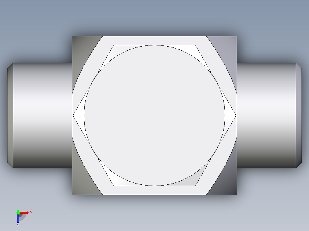 卡套式工业通用硬管接头EO_High_pressure_banjo_tee_TH12LMOMDCF俯视图