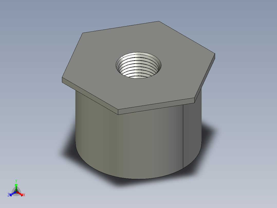 船舶管路系统SeaCor_ReducerBushing_FPTxSPIG_37J138247_2in x 0.5in正等轴测图