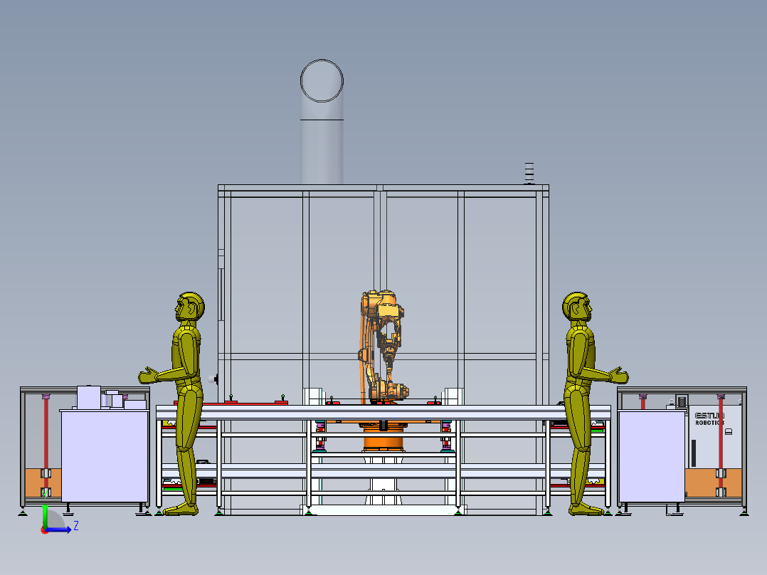 钢架机器人焊接站sw22可编辑左视图