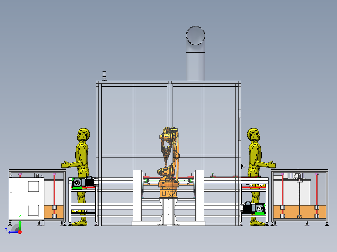 钢架机器人焊接站sw22可编辑右视图