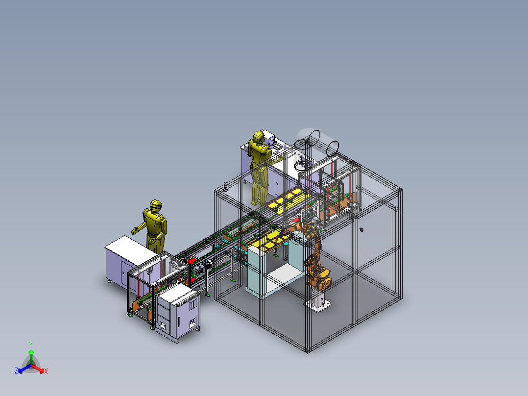 钢架机器人焊接站sw22可编辑正等轴测图