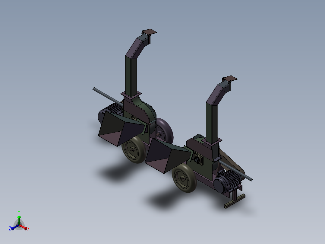 木材削木机sw17正等轴测图