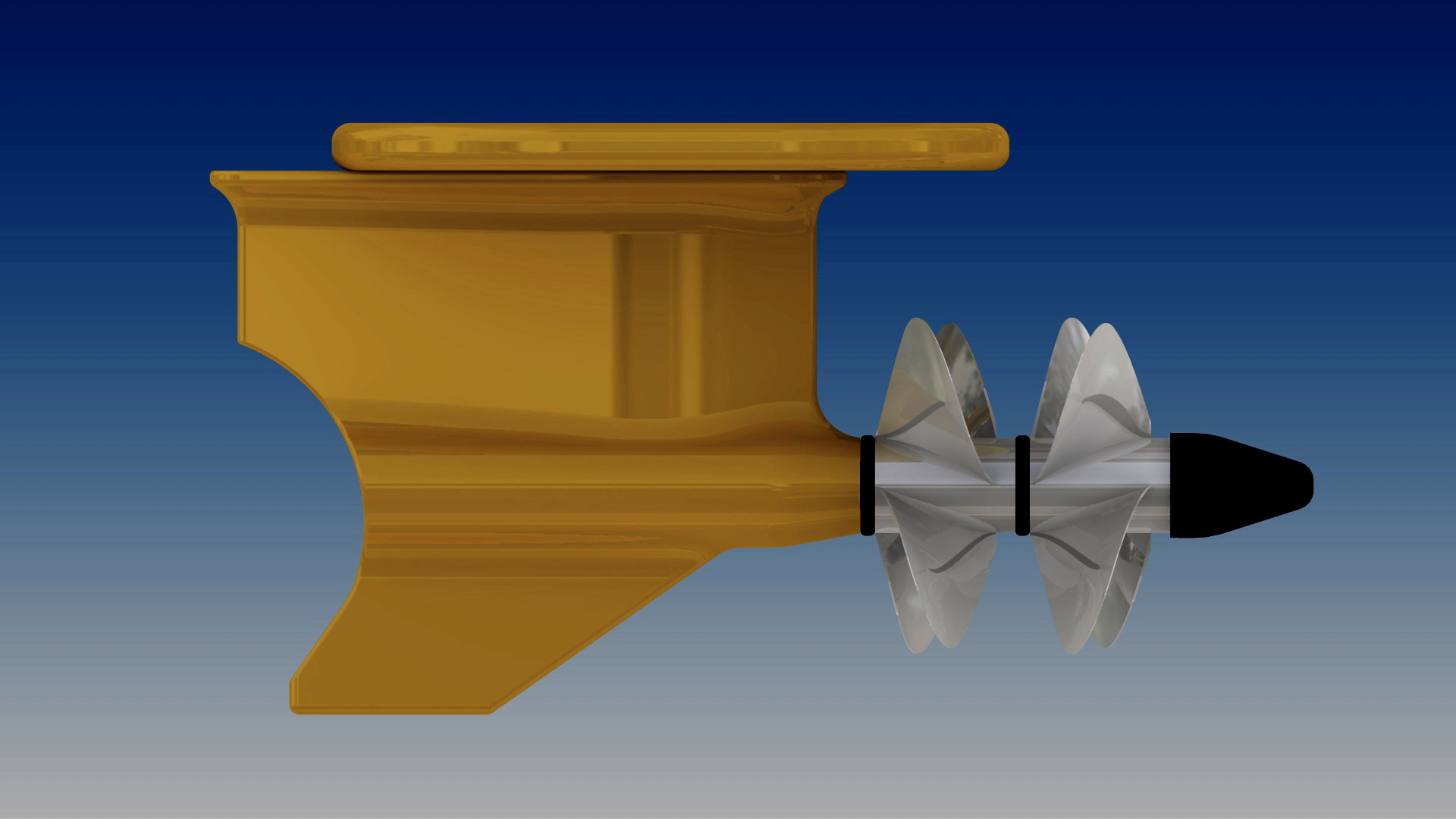 Volvo Penta IPS推进系统3D图纸（简易版） 船舶艉机三维建模