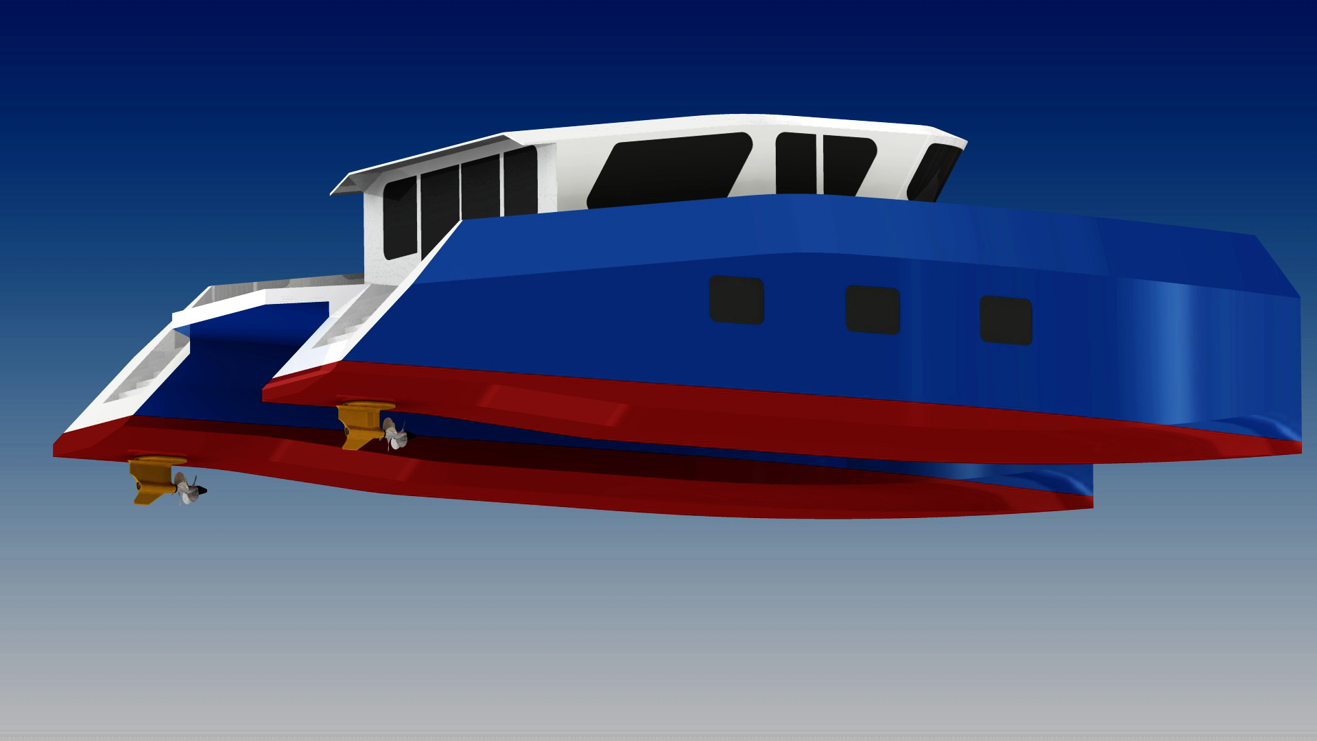 Volvo Penta IPS推进系统3D图纸（简易版） 船舶艉机三维建模