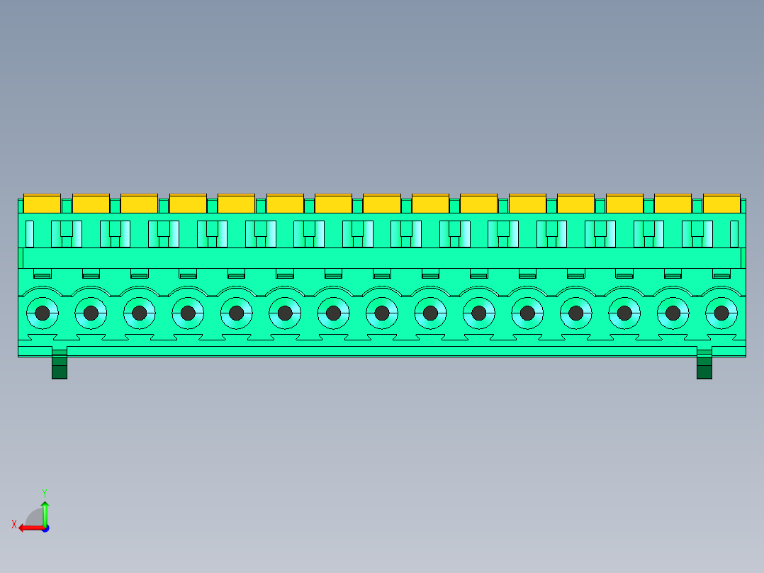 DEGSON 2EDG 系列 5.0mm 可插拔接线端子组-2EDGKDB-5.0-15P-14-00AH后视图