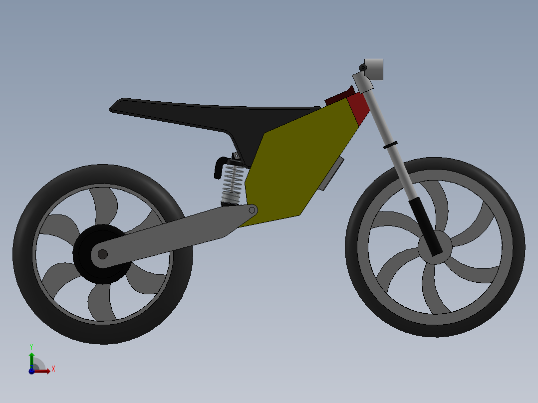 电动自行车 摩托车 (23)前视图