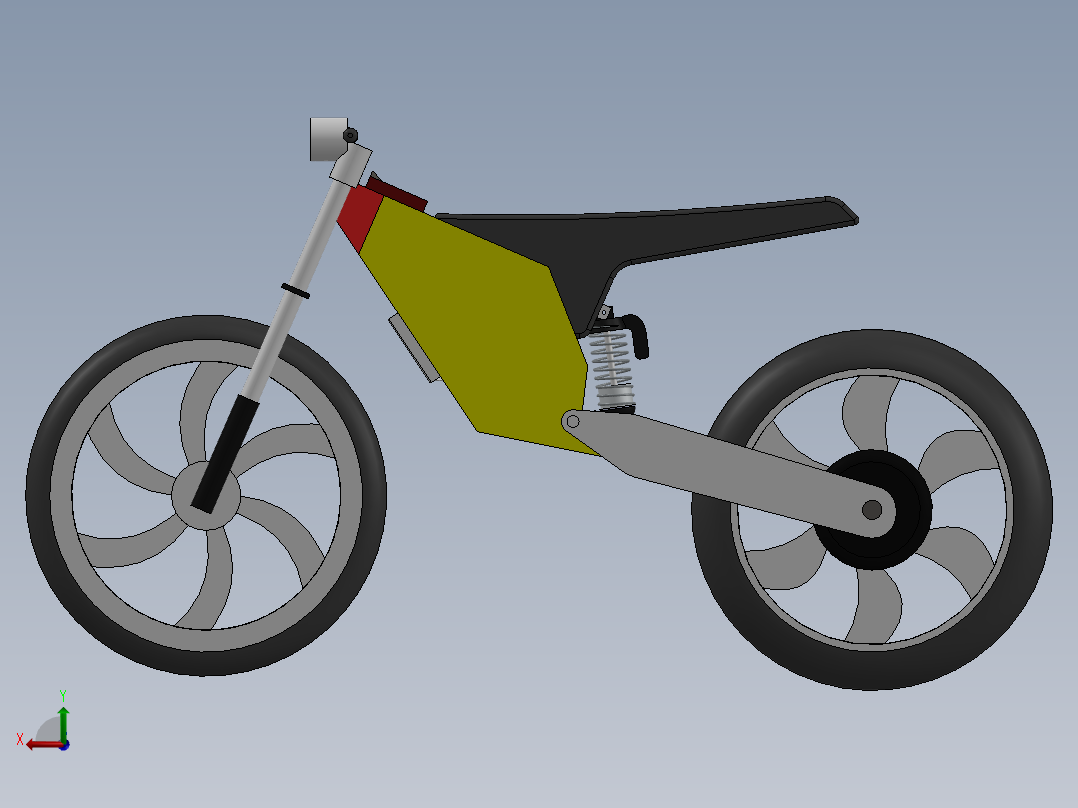 电动自行车 摩托车 (23)后视图