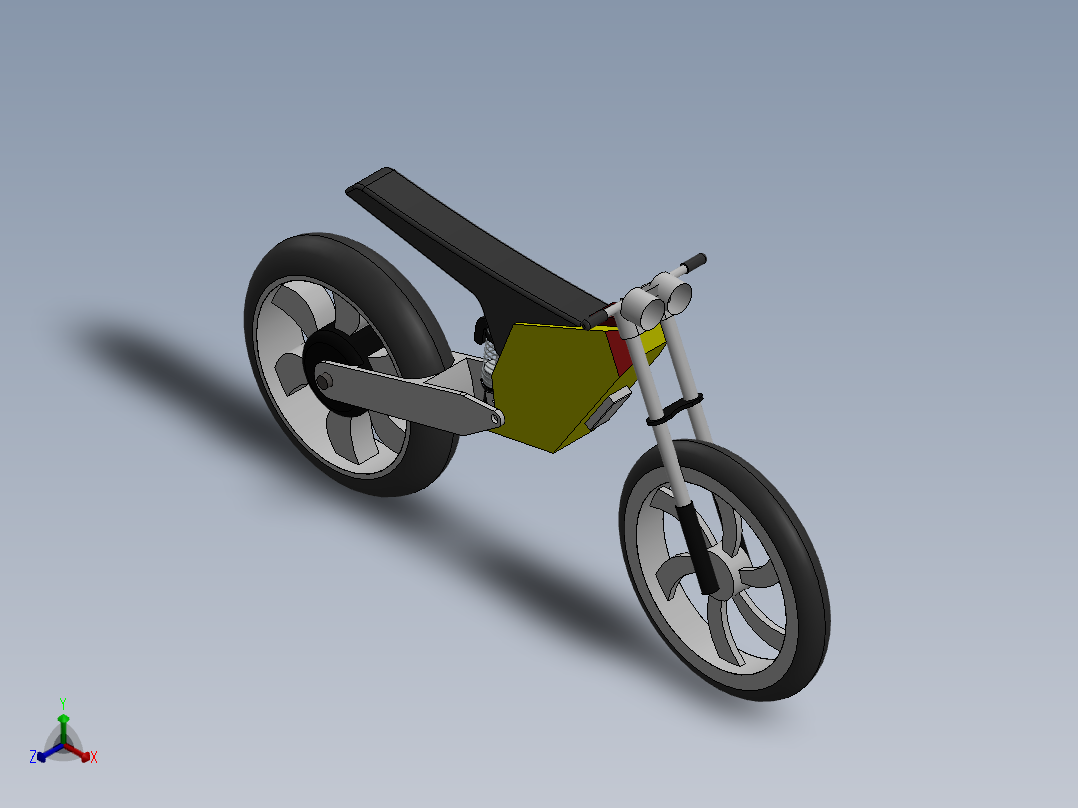 电动自行车 摩托车 (23)正等轴测图