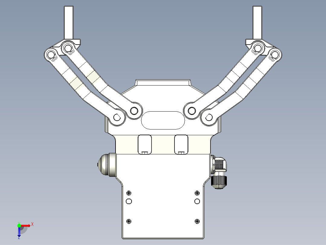 16-JEGB 4140 I000二指机械爪模型3D图纸 STEP格式俯视图