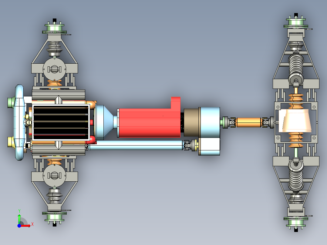 汽车底盘 机械设计参考资料3D模型设计素材前视图