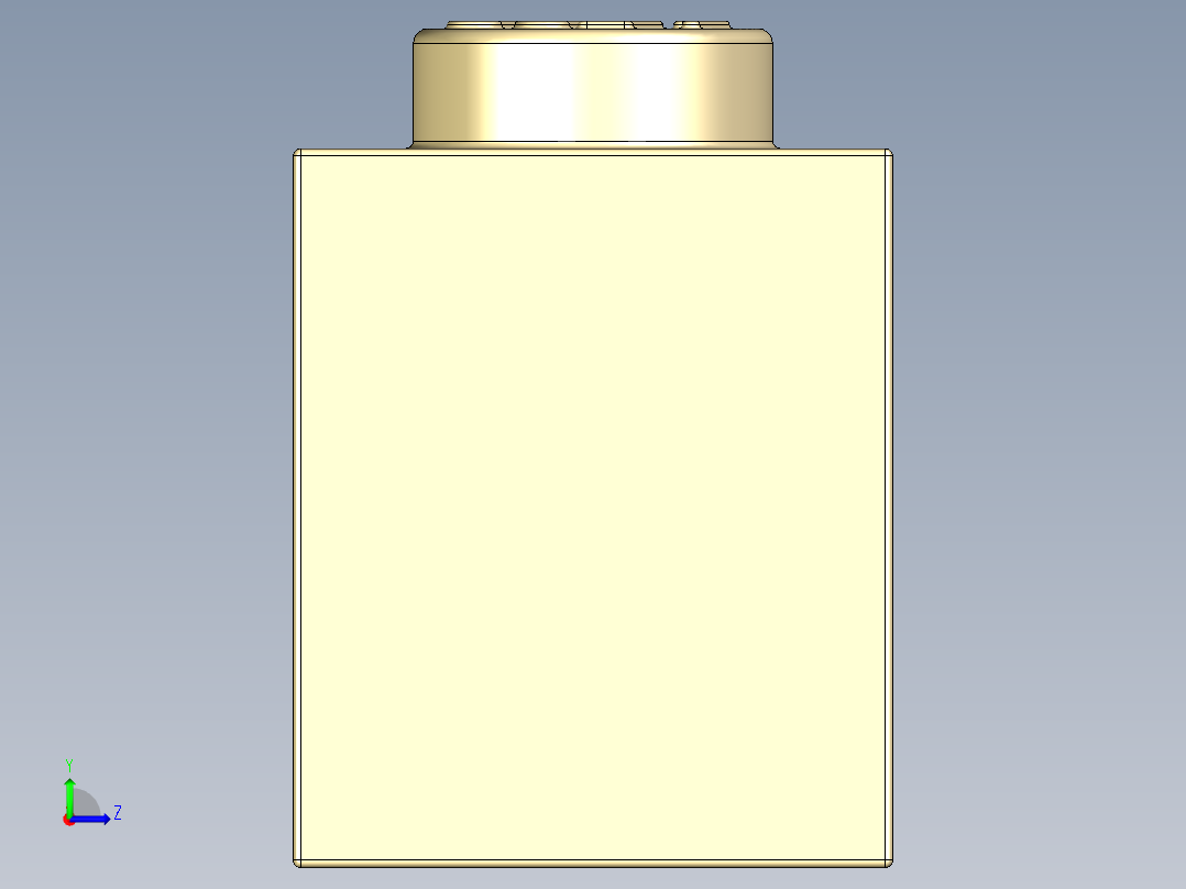 乐高套装 4421基本积木-4113915 - 3005 Brick Yellow -Tan Brick 1 x 1.STEP左视图