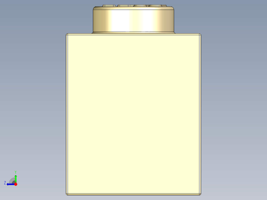 乐高套装 4421基本积木-4113915 - 3005 Brick Yellow -Tan Brick 1 x 1.STEP右视图