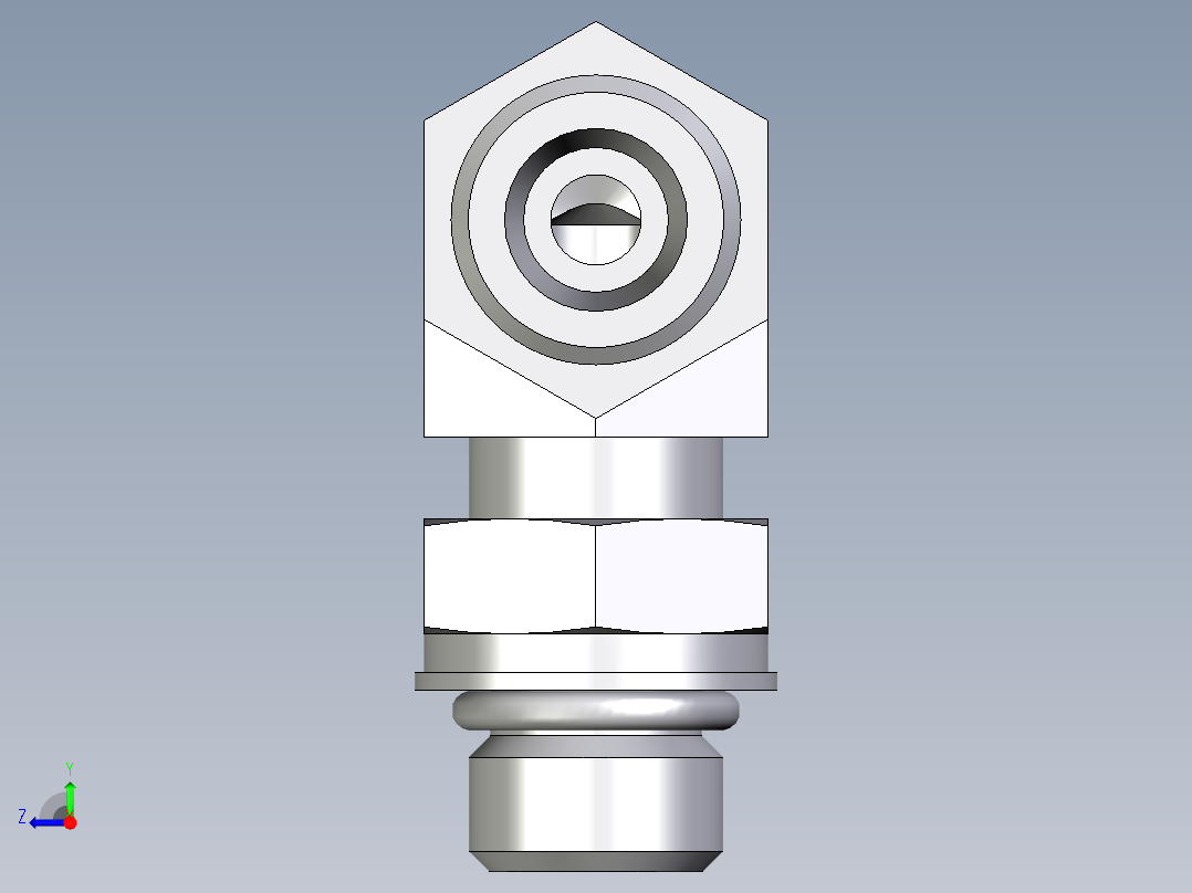 卡套式工业通用硬管接头EO_Adjustable_Locknut_elbow_WEE08SMOROMDCF右视图
