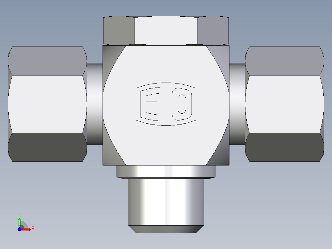 卡套式工业通用硬管接头EO_High_pressure_banjo_tee_TH10SR71前视图