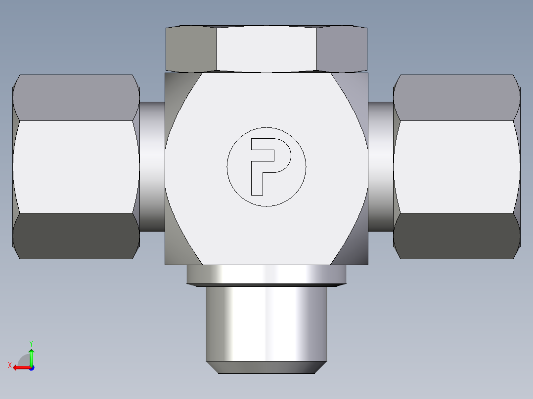 卡套式工业通用硬管接头EO_High_pressure_banjo_tee_TH10SR71后视图