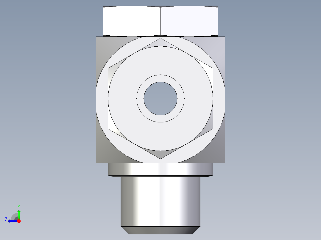 卡套式工业通用硬管接头EO_High_pressure_banjo_tee_TH10SR71右视图