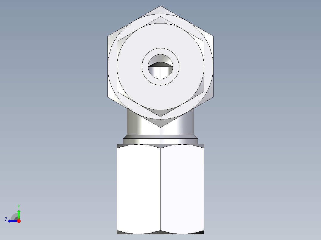 卡套式工业通用硬管接头EO_Bulkhead_elbow_WSV06L71右视图