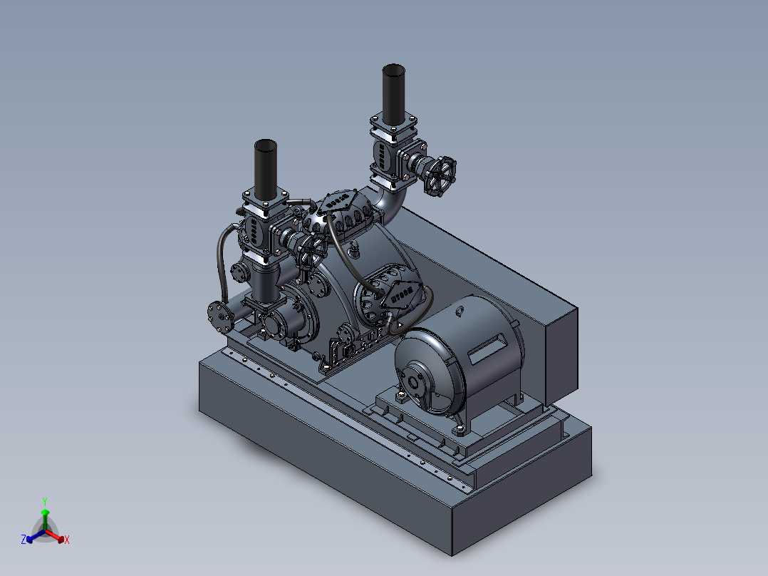 往复式压缩机正等轴测图