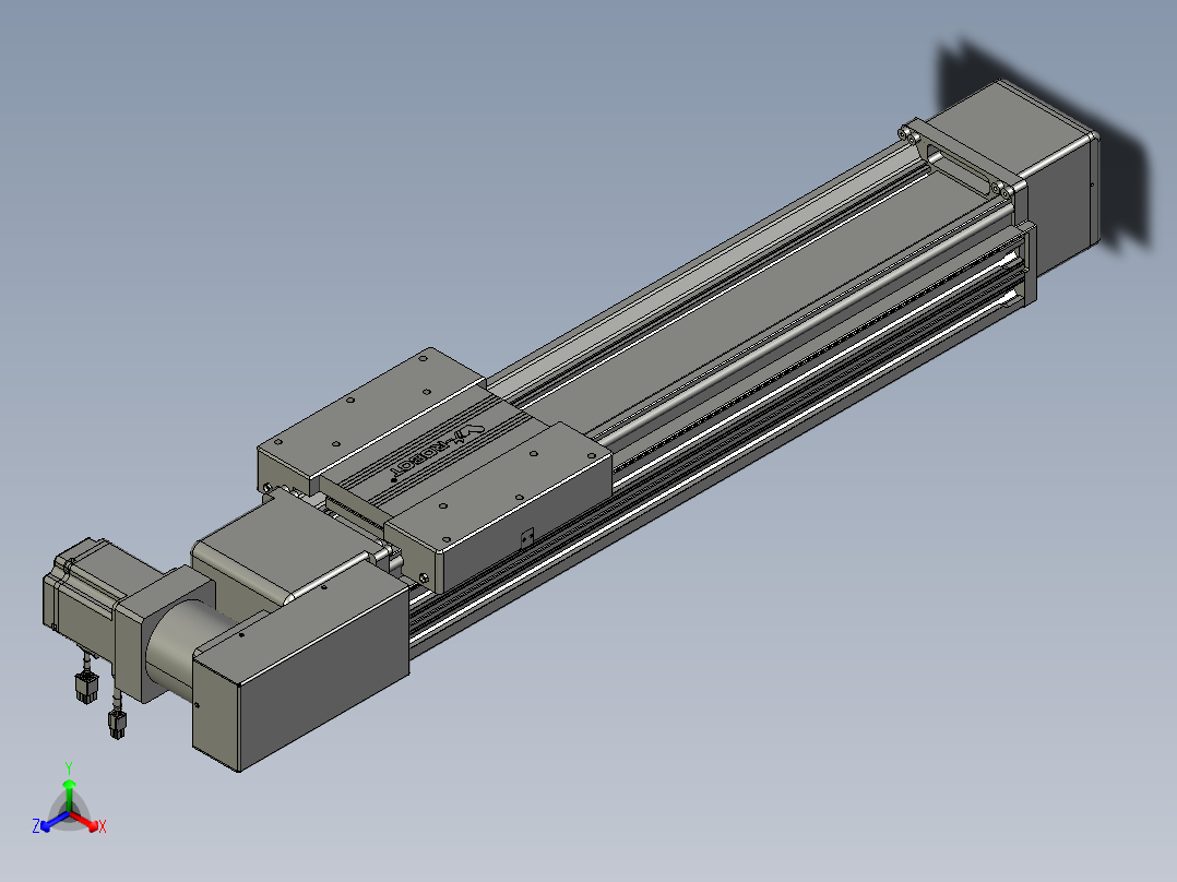 威洛博直线电机模组EB16-L208-S500-BL-ZP75-MS3-5K正等轴测图