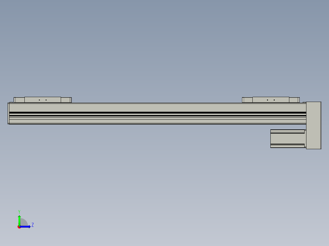 直线模组LHC14-S700-D设计图纸左视图
